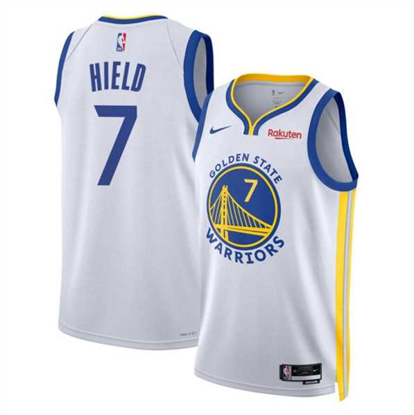 Mens Golden State Warriors #7 Buddy Hield White Association Edition Swingman Stitched Basketball Jersey Dzhi